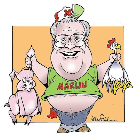 A Cartoon for the menu of Marlin's Roadhouse Cafe